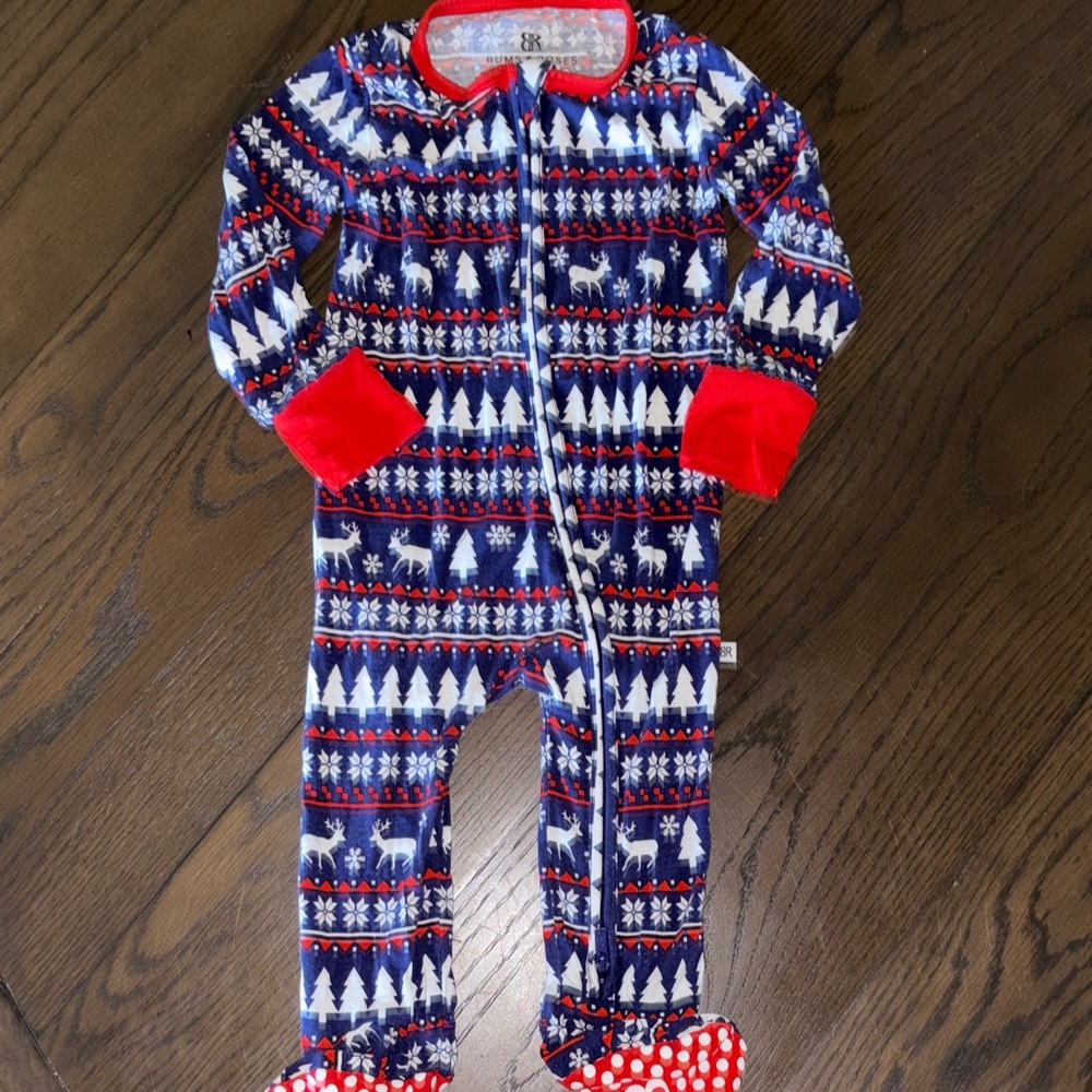 Festive Red and Blue Kids Footie